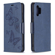 Funda de Cuero Cartera con Soporte Mariposa Carcasa B01F para Samsung Galaxy A32 4G Azul