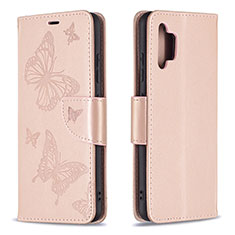 Funda de Cuero Cartera con Soporte Mariposa Carcasa B01F para Samsung Galaxy A32 4G Oro Rosa