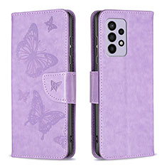 Funda de Cuero Cartera con Soporte Mariposa Carcasa B01F para Samsung Galaxy A33 5G Purpura Claro