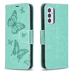 Funda de Cuero Cartera con Soporte Mariposa Carcasa B01F para Samsung Galaxy A34 5G Verde