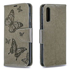 Funda de Cuero Cartera con Soporte Mariposa Carcasa B01F para Samsung Galaxy A50S Gris