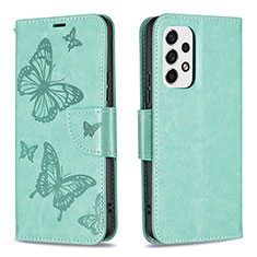 Funda de Cuero Cartera con Soporte Mariposa Carcasa B01F para Samsung Galaxy A53 5G Verde