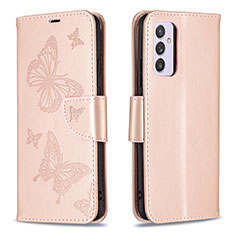 Funda de Cuero Cartera con Soporte Mariposa Carcasa B01F para Samsung Galaxy A82 5G Oro Rosa