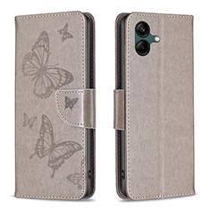 Funda de Cuero Cartera con Soporte Mariposa Carcasa B01F para Samsung Galaxy F14 5G Gris