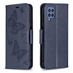 Funda de Cuero Cartera con Soporte Mariposa Carcasa B01F para Samsung Galaxy M32 4G Azul