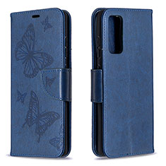 Funda de Cuero Cartera con Soporte Mariposa Carcasa B01F para Samsung Galaxy S20 FE 4G Azul