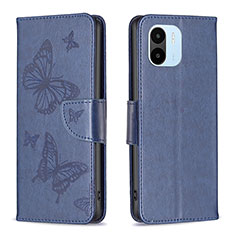 Funda de Cuero Cartera con Soporte Mariposa Carcasa B01F para Xiaomi Poco C51 Azul