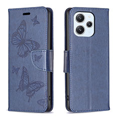 Funda de Cuero Cartera con Soporte Mariposa Carcasa B01F para Xiaomi Redmi 12 4G Azul