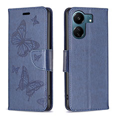 Funda de Cuero Cartera con Soporte Mariposa Carcasa B01F para Xiaomi Redmi 13C Azul