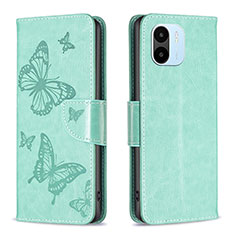 Funda de Cuero Cartera con Soporte Mariposa Carcasa B01F para Xiaomi Redmi A2 Plus Verde