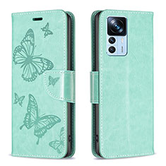 Funda de Cuero Cartera con Soporte Mariposa Carcasa B01F para Xiaomi Redmi K50 Ultra 5G Verde