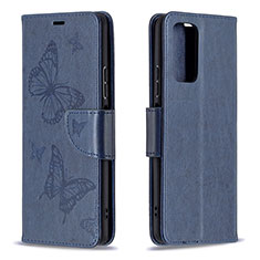 Funda de Cuero Cartera con Soporte Mariposa Carcasa B01F para Xiaomi Redmi Note 10 Pro 4G Azul