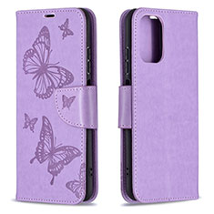 Funda de Cuero Cartera con Soporte Mariposa Carcasa B01F para Xiaomi Redmi Note 11 SE India 4G Purpura Claro