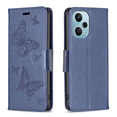 Funda de Cuero Cartera con Soporte Mariposa Carcasa B01F para Xiaomi Redmi Note 12 Turbo 5G Azul