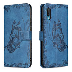 Funda de Cuero Cartera con Soporte Mariposa Carcasa B02F para Samsung Galaxy A02 Azul