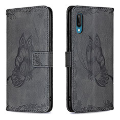 Funda de Cuero Cartera con Soporte Mariposa Carcasa B02F para Samsung Galaxy A02 Negro