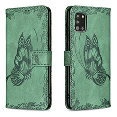 Funda de Cuero Cartera con Soporte Mariposa Carcasa B02F para Samsung Galaxy A31 Verde