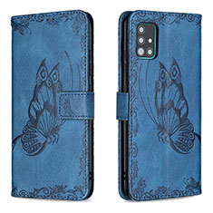 Funda de Cuero Cartera con Soporte Mariposa Carcasa B02F para Samsung Galaxy A51 5G Azul