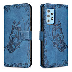 Funda de Cuero Cartera con Soporte Mariposa Carcasa B02F para Samsung Galaxy A52 4G Azul