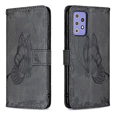 Funda de Cuero Cartera con Soporte Mariposa Carcasa B02F para Samsung Galaxy A72 4G Negro