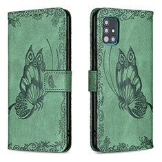 Funda de Cuero Cartera con Soporte Mariposa Carcasa B02F para Samsung Galaxy M40S Verde