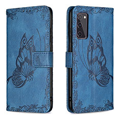 Funda de Cuero Cartera con Soporte Mariposa Carcasa B02F para Samsung Galaxy S20 FE 4G Azul