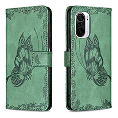 Funda de Cuero Cartera con Soporte Mariposa Carcasa B02F para Xiaomi Mi 11i 5G Verde