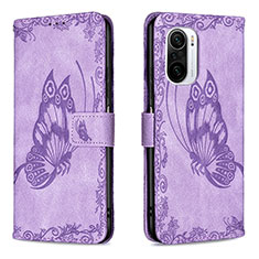 Funda de Cuero Cartera con Soporte Mariposa Carcasa B02F para Xiaomi Mi 11X Pro 5G Purpura Claro