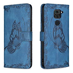 Funda de Cuero Cartera con Soporte Mariposa Carcasa B02F para Xiaomi Redmi 10X 4G Azul