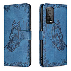 Funda de Cuero Cartera con Soporte Mariposa Carcasa B02F para Xiaomi Redmi K30S 5G Azul