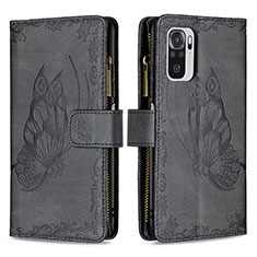 Funda de Cuero Cartera con Soporte Mariposa Carcasa B02F para Xiaomi Redmi Note 11 SE India 4G Negro