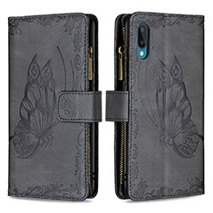 Funda de Cuero Cartera con Soporte Mariposa Carcasa B03F para Samsung Galaxy A02 Negro