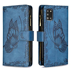 Funda de Cuero Cartera con Soporte Mariposa Carcasa B03F para Samsung Galaxy A31 Azul