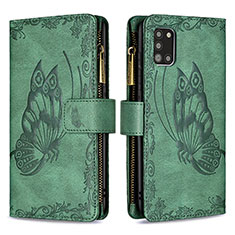 Funda de Cuero Cartera con Soporte Mariposa Carcasa B03F para Samsung Galaxy A31 Verde