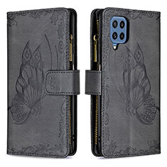 Funda de Cuero Cartera con Soporte Mariposa Carcasa B03F para Samsung Galaxy M32 4G Negro