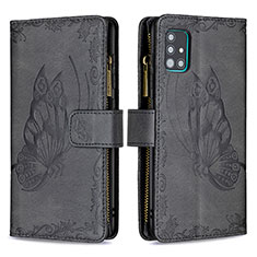 Funda de Cuero Cartera con Soporte Mariposa Carcasa B03F para Samsung Galaxy M40S Negro