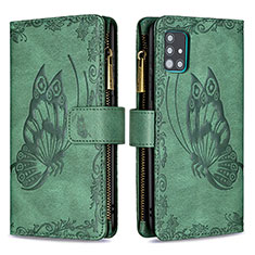 Funda de Cuero Cartera con Soporte Mariposa Carcasa B03F para Samsung Galaxy M40S Verde