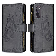 Funda de Cuero Cartera con Soporte Mariposa Carcasa B03F para Samsung Galaxy S20 FE 5G Negro