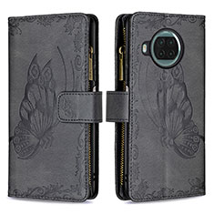 Funda de Cuero Cartera con Soporte Mariposa Carcasa B03F para Xiaomi Mi 10i 5G Negro