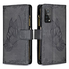 Funda de Cuero Cartera con Soporte Mariposa Carcasa B03F para Xiaomi Mi 10T Pro 5G Negro