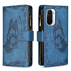 Funda de Cuero Cartera con Soporte Mariposa Carcasa B03F para Xiaomi Mi 11i 5G Azul