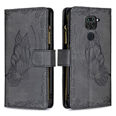 Funda de Cuero Cartera con Soporte Mariposa Carcasa B03F para Xiaomi Redmi 10X 4G Negro