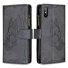 Funda de Cuero Cartera con Soporte Mariposa Carcasa B03F para Xiaomi Redmi 9i Negro