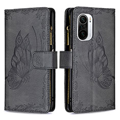 Funda de Cuero Cartera con Soporte Mariposa Carcasa B03F para Xiaomi Redmi K40 Pro+ Plus 5G Negro