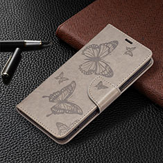 Funda de Cuero Cartera con Soporte Mariposa Carcasa B13F para Samsung Galaxy S21 5G Gris