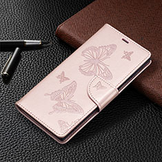 Funda de Cuero Cartera con Soporte Mariposa Carcasa B13F para Samsung Galaxy S21 Ultra 5G Oro