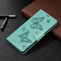 Funda de Cuero Cartera con Soporte Mariposa Carcasa B13F para Samsung Galaxy S22 Ultra 5G Verde