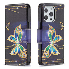 Funda de Cuero Cartera con Soporte Mariposa Carcasa L07 para Apple iPhone 13 Pro Max Multicolor