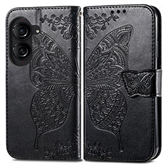 Funda de Cuero Cartera con Soporte Mariposa Carcasa para Asus ZenFone 10 Negro