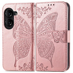 Funda de Cuero Cartera con Soporte Mariposa Carcasa para Asus ZenFone 10 Oro Rosa